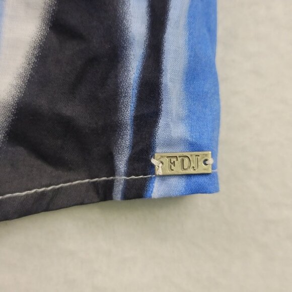 FDJ French Dressing Jeans Womens Button-Up Shirt Size 6 Blue Beige Abstract - Picture 7 of 16